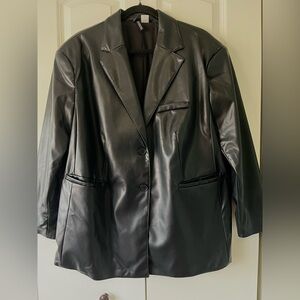 H&M faux leather blazer